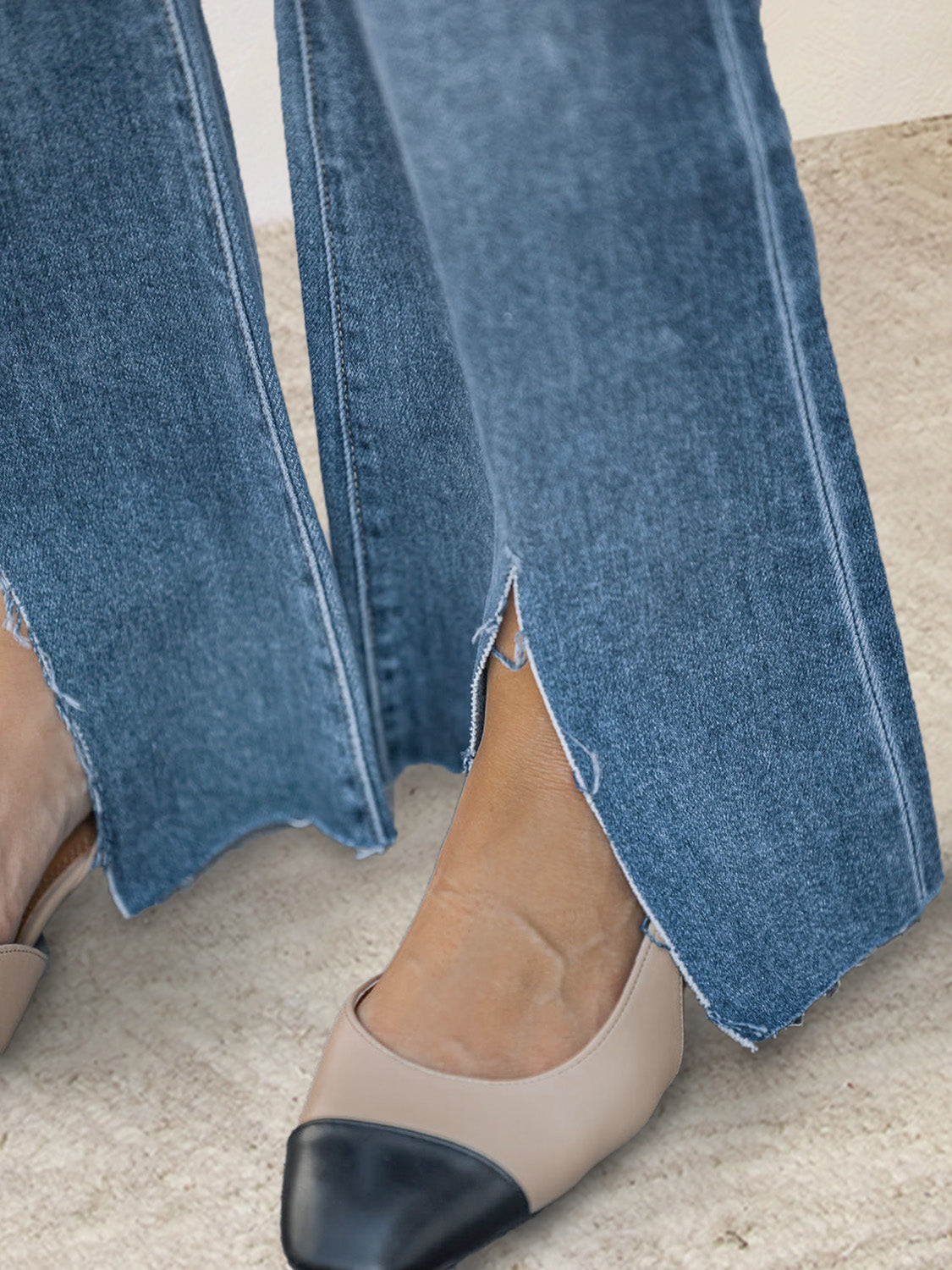 Slit Bootcut Jeans with Pockets - TRENDMELO