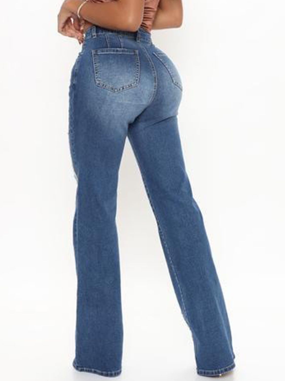 Raw Hem High Waist Jeans - TRENDMELO