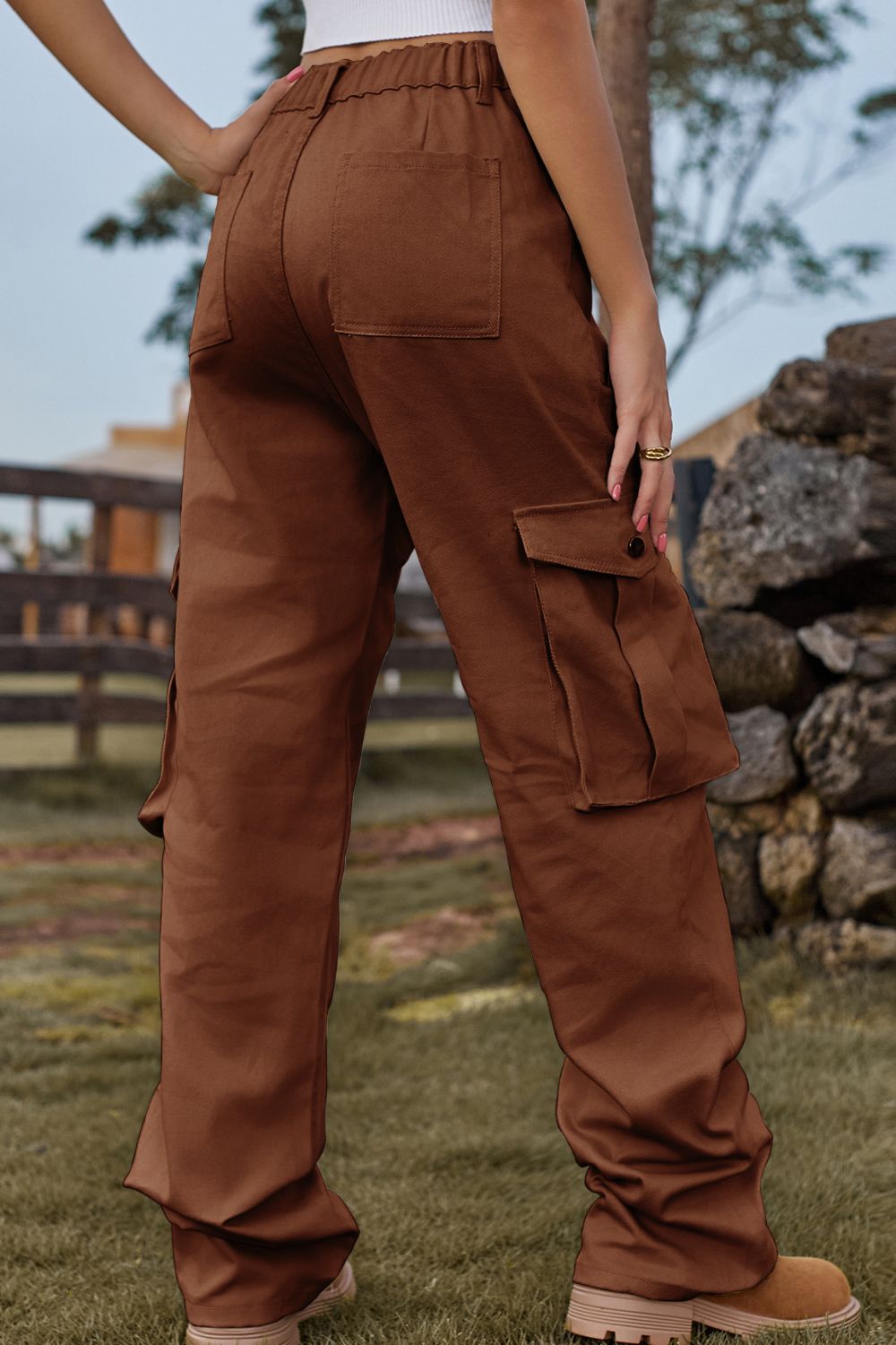 Loose Fit Long Jeans with Pockets - TRENDMELO