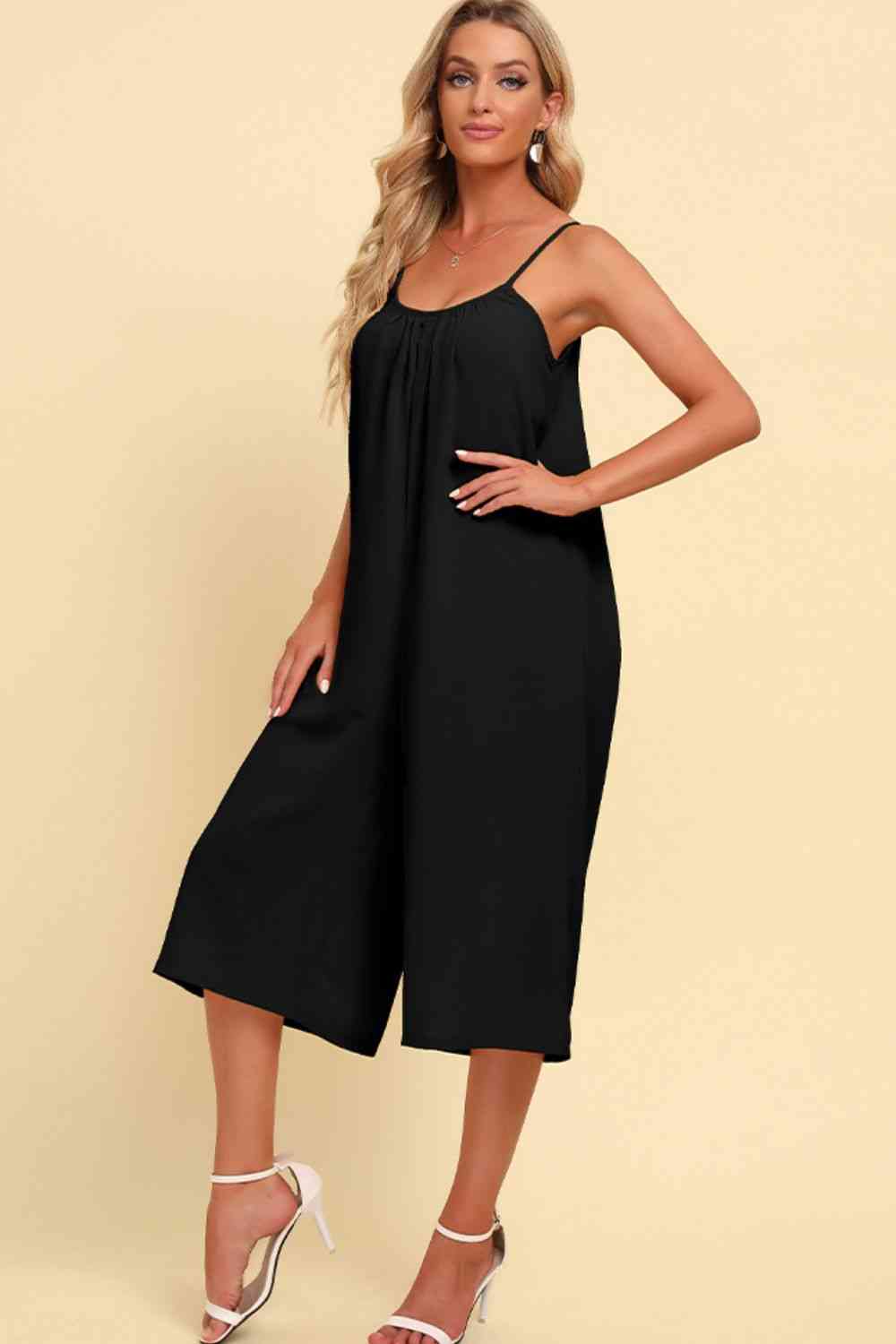 Spaghetti Strap Scoop Neck Jumpsuit - TRENDMELO