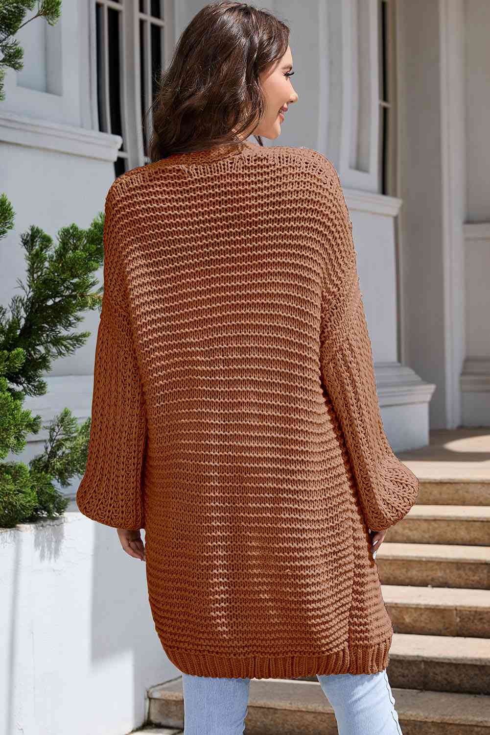 Open Front Longline Cardigan - TRENDMELO