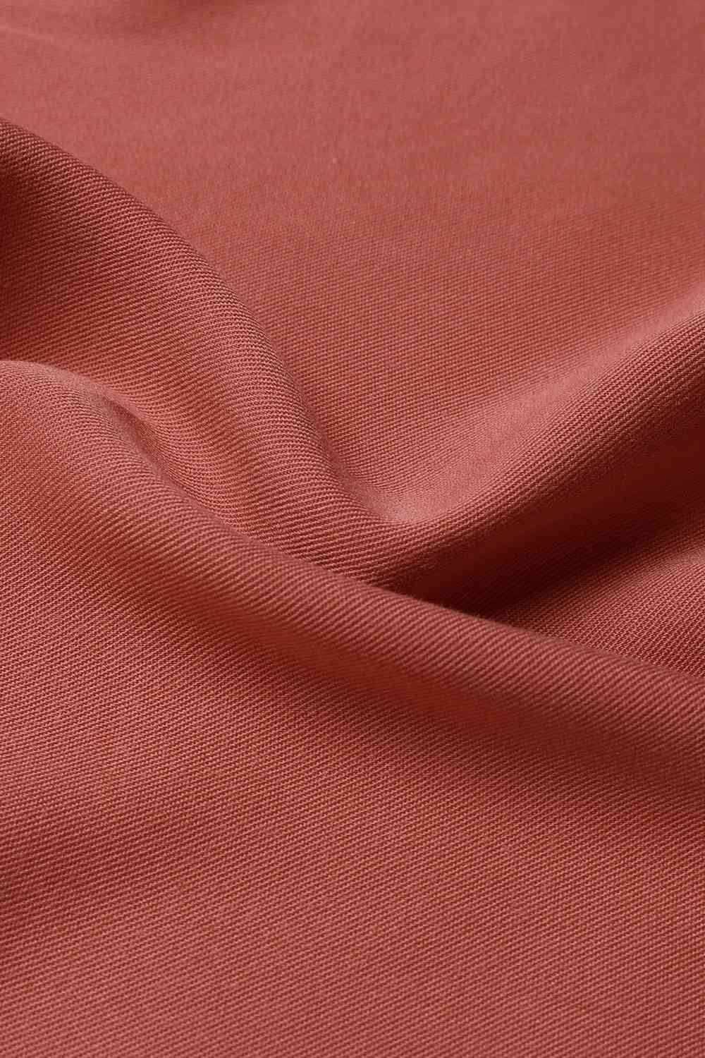 Button Down Notched Neck Dress - TRENDMELO