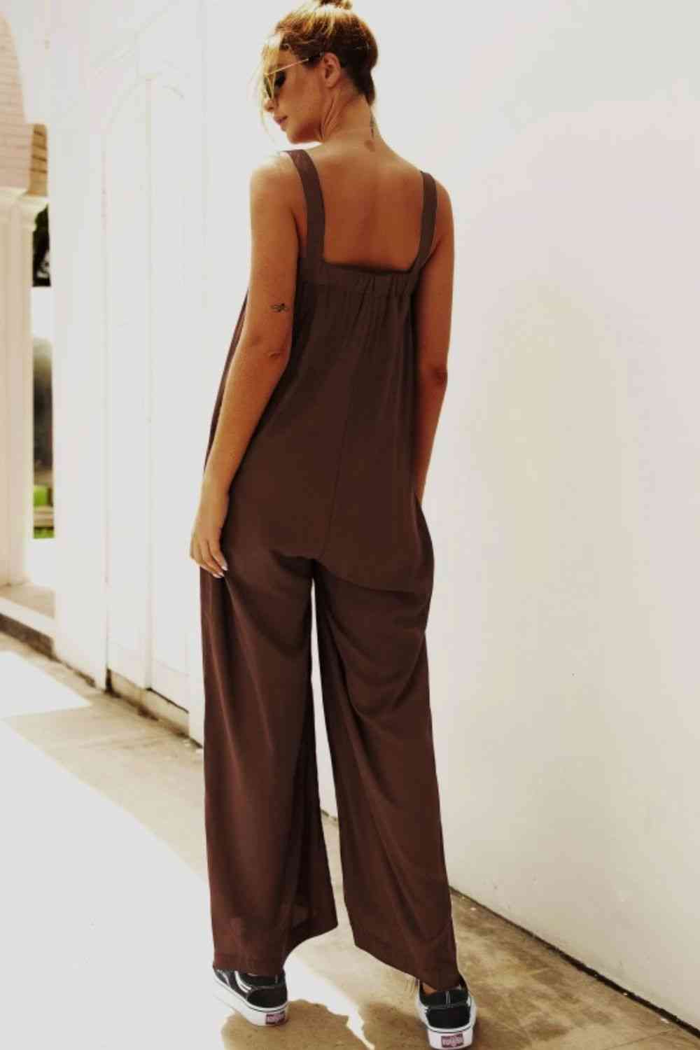 Wide Strap Wide Leg Jumpsuit - TRENDMELO