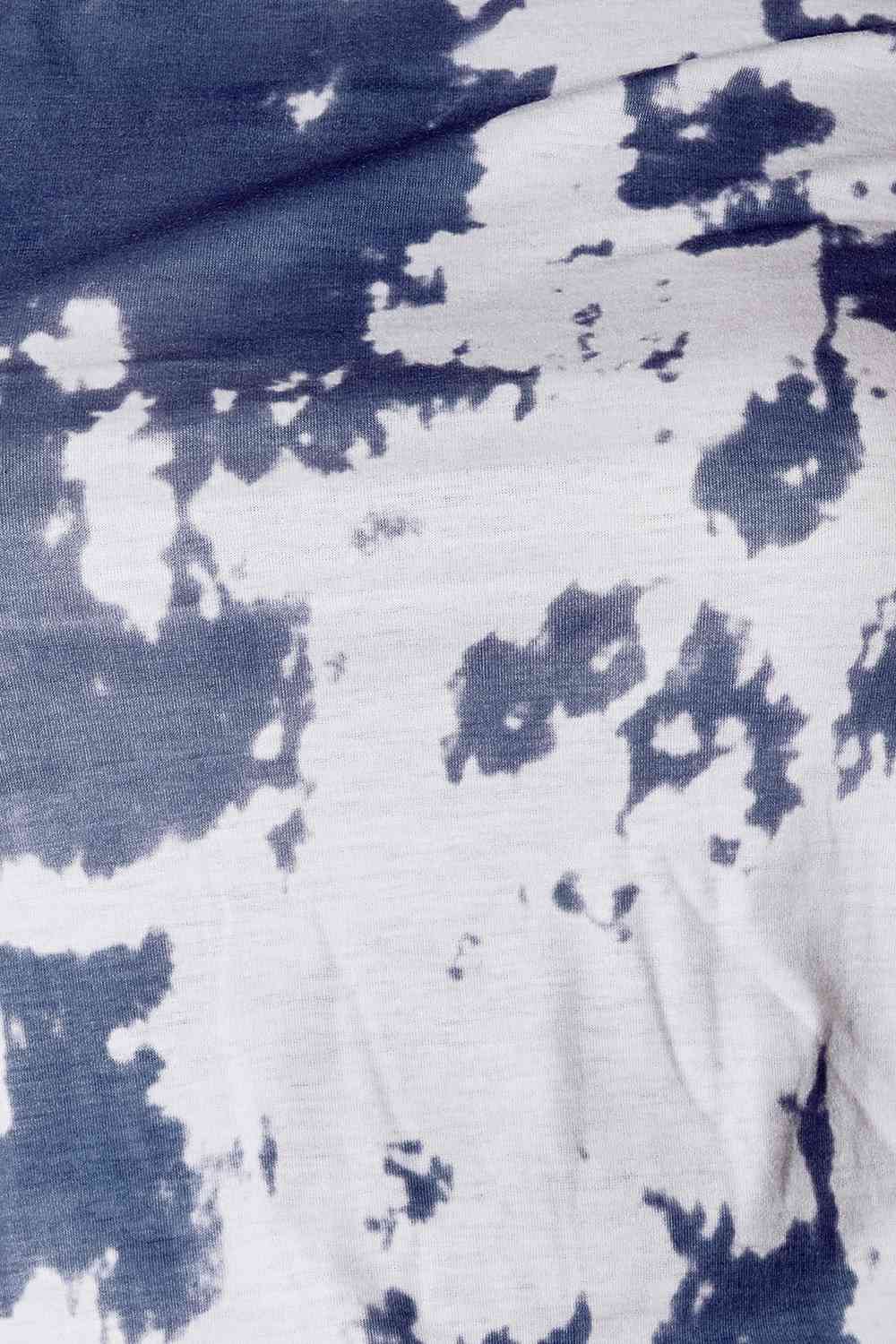 Double Take Tie-Dye Tee and Drawstring Waist Joggers Lounge Set - TRENDMELO