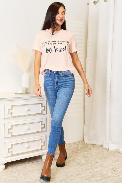 Simply Love Slogan Graphic Cuffed T-Shirt - TRENDMELO