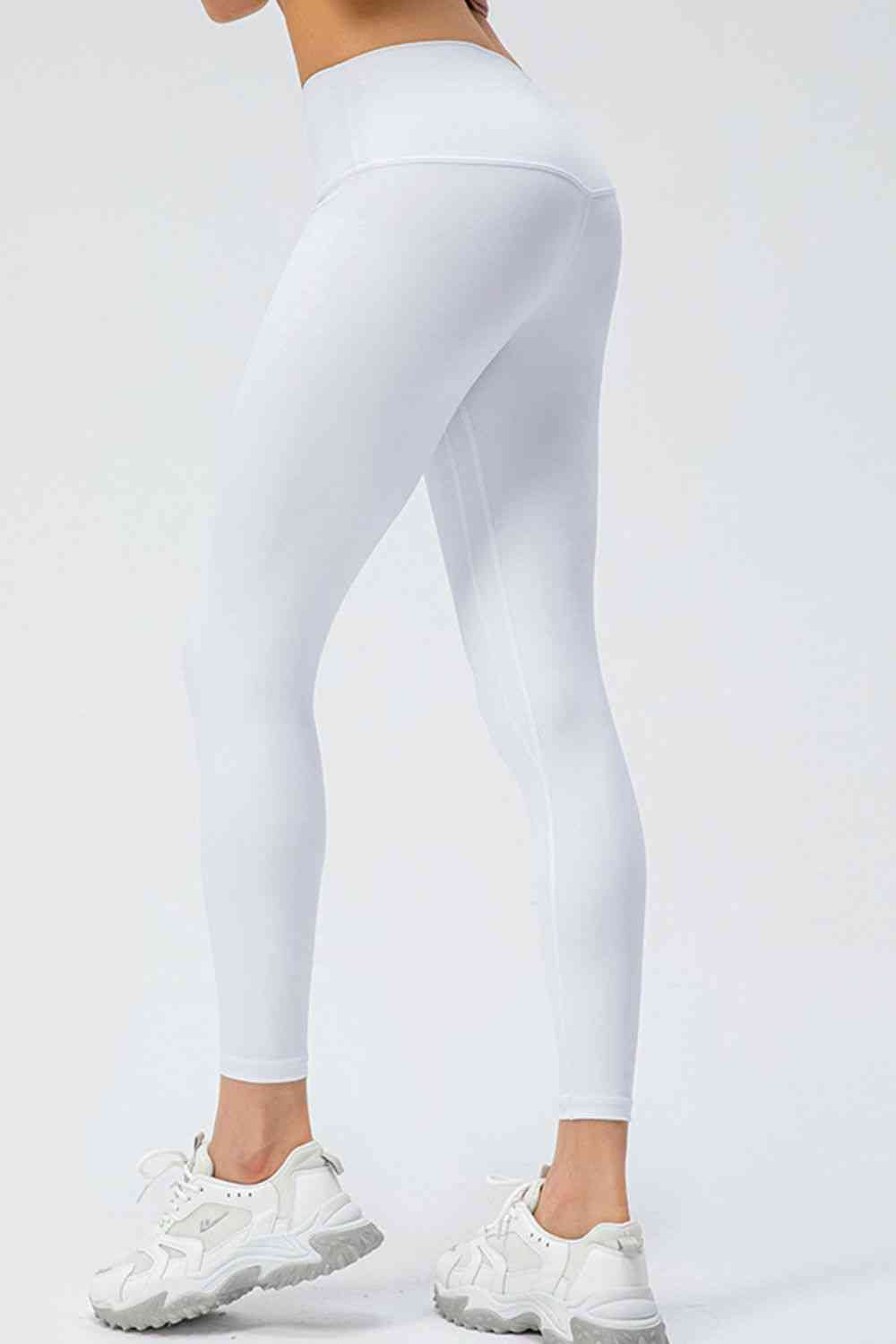 Wide Waistband Slim Fit Active Leggings - TRENDMELO