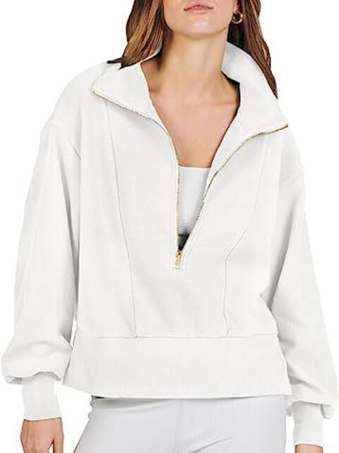 Half Zip Up Collared Sweatshirts - TRENDMELO