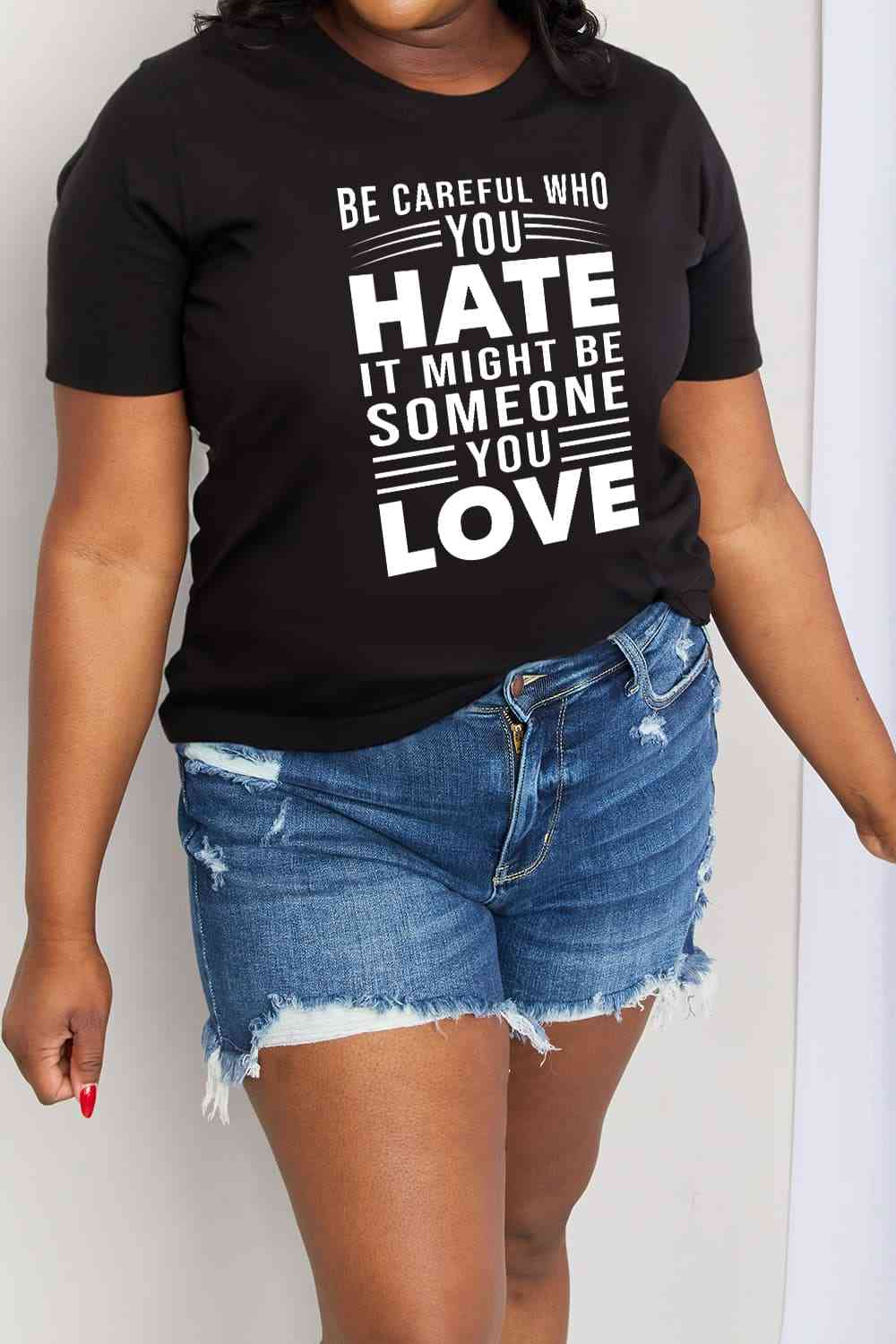 Simply Love Full Size Slogan Graphic Cotton Tee - TRENDMELO