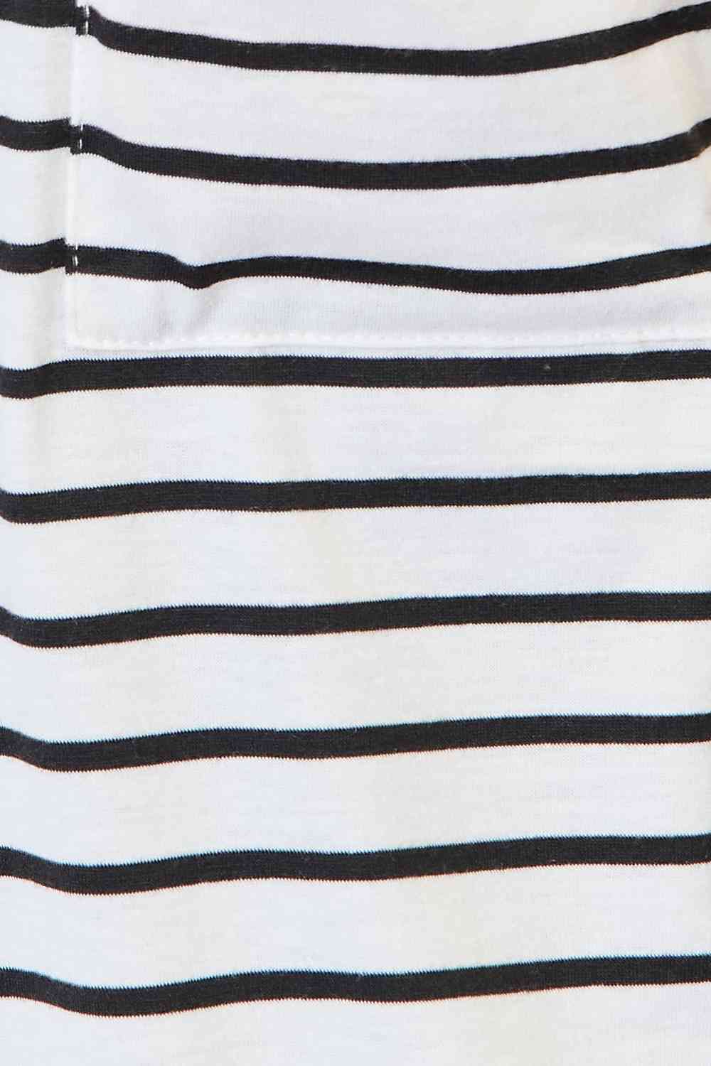 Double Take Striped Open Front Longline Cardigan - TRENDMELO