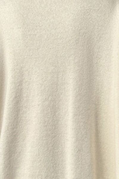 Slit V-Neck Dropped Shoulder Sweater - TRENDMELO