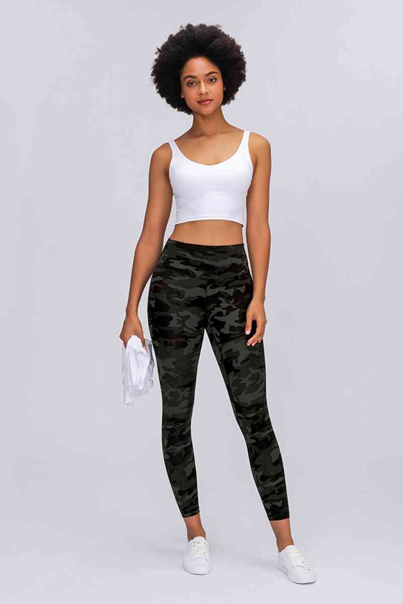 Wide Seamless Band Waist Sports Leggings - TRENDMELO