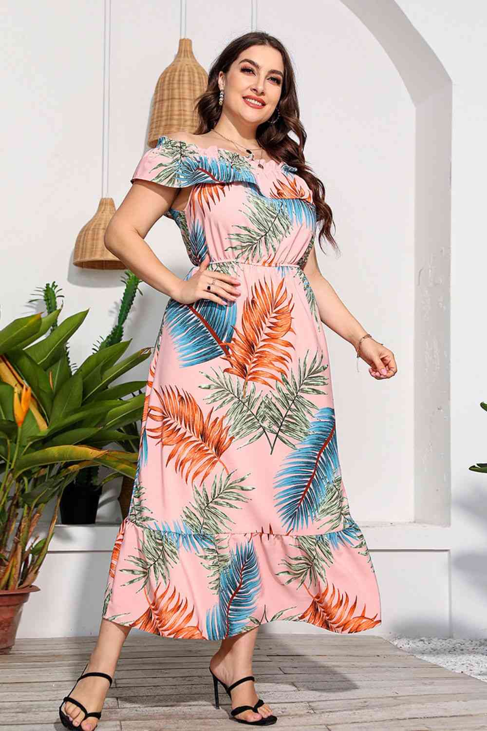 Full Size Layered Off-Shoulder Maxi Dress - TRENDMELO