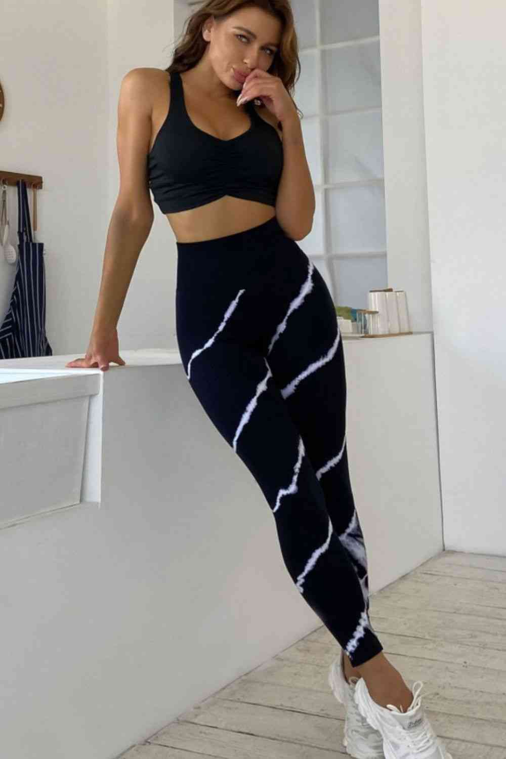 Slim Fit High Waist Long Active Pants - TRENDMELO