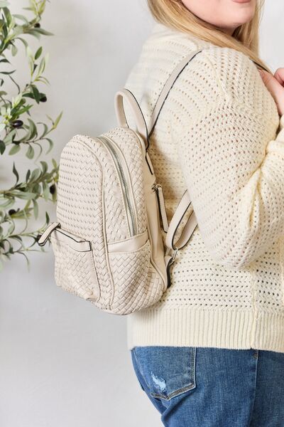 SHOMICO PU Leather Woven Backpack - TRENDMELO