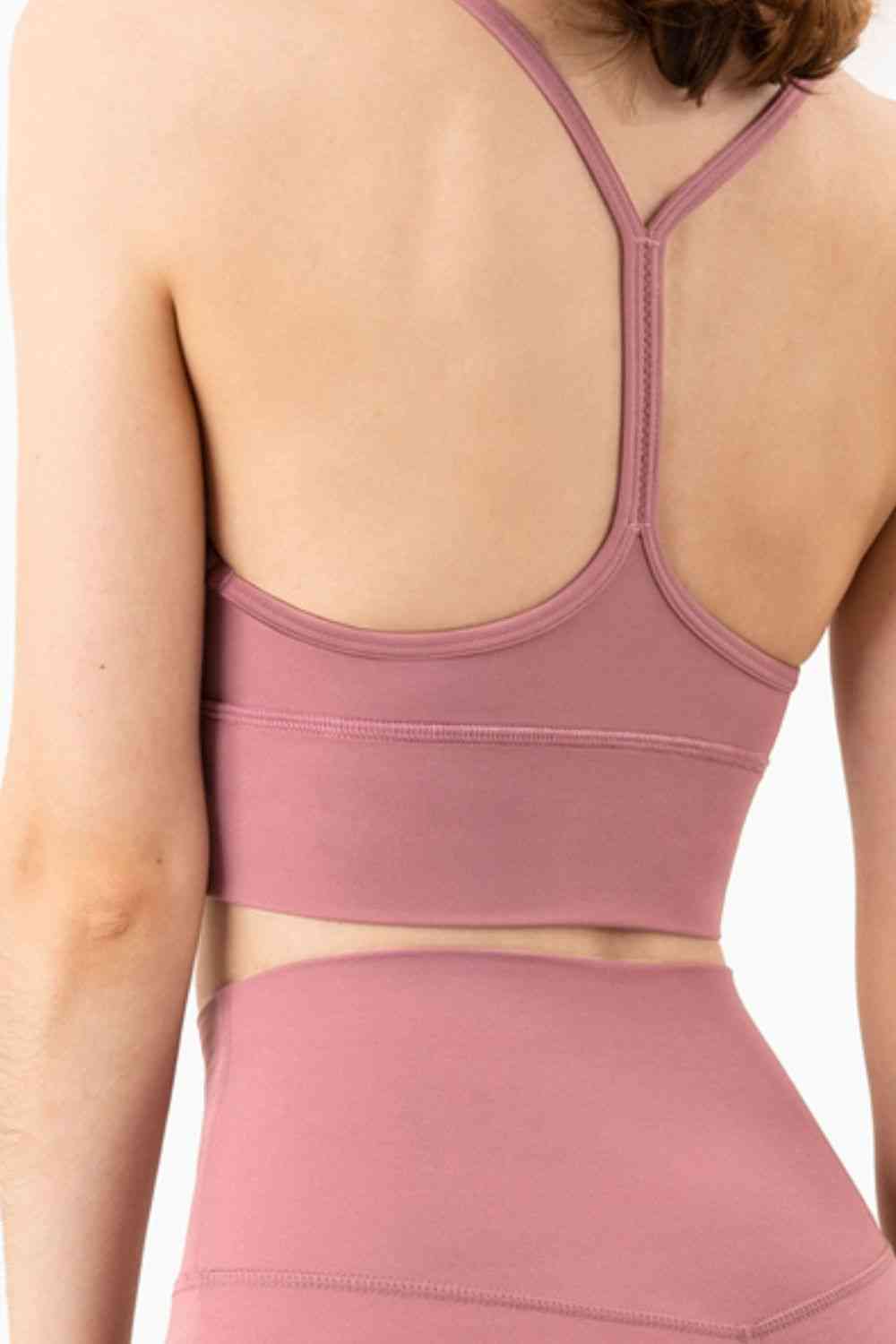 Breathable Racerback Halter Neck Sports Bra - TRENDMELO