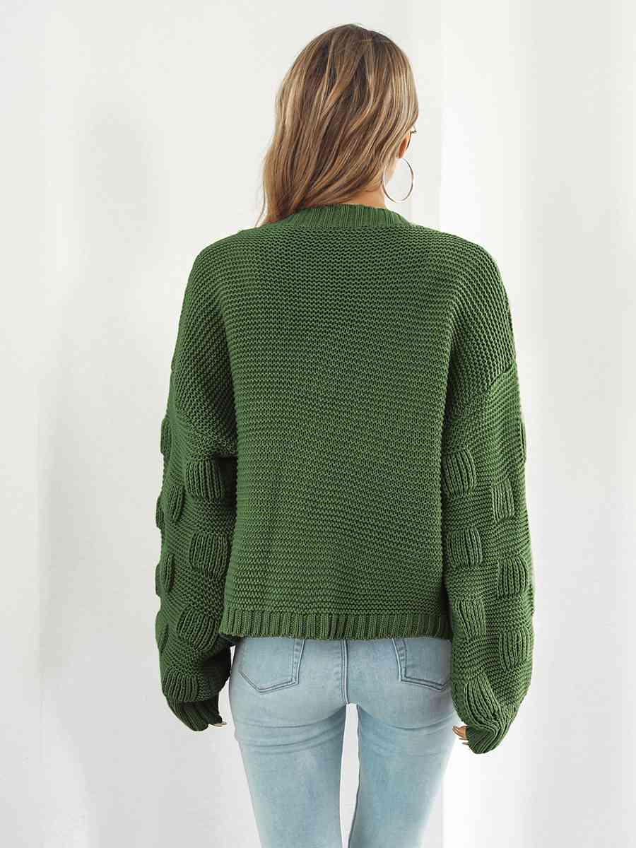 Open Front Ribbed Trim Cardigan - TRENDMELO