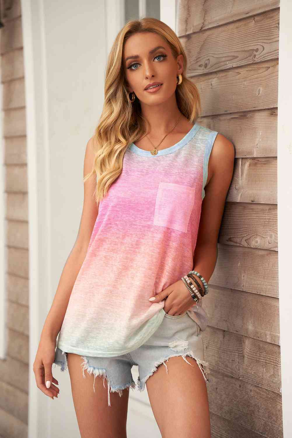 Gradient Pocket Tank - TRENDMELO