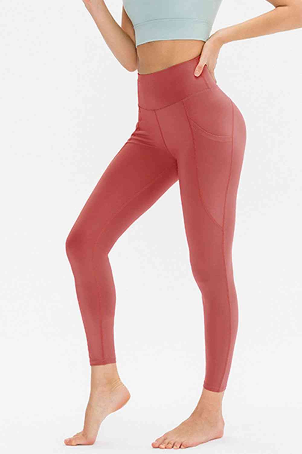 Slim Fit Long Active Leggings with Pockets - TRENDMELO