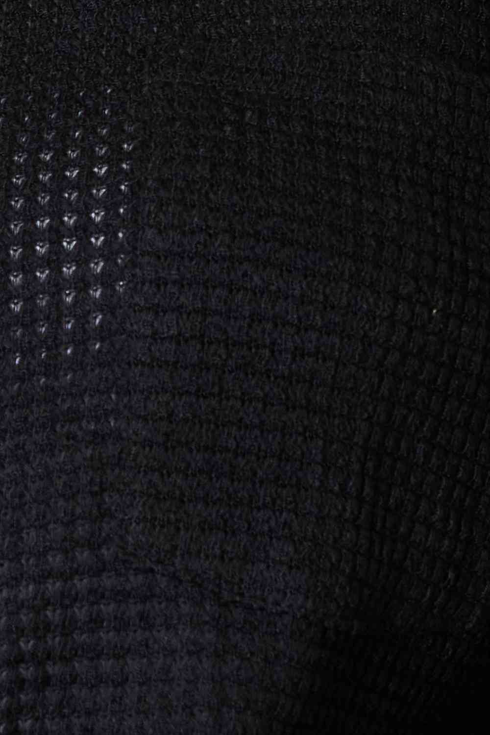 Double Take Waffle-Knit Collared Neck Dropped Shoulder Shirt - TRENDMELO