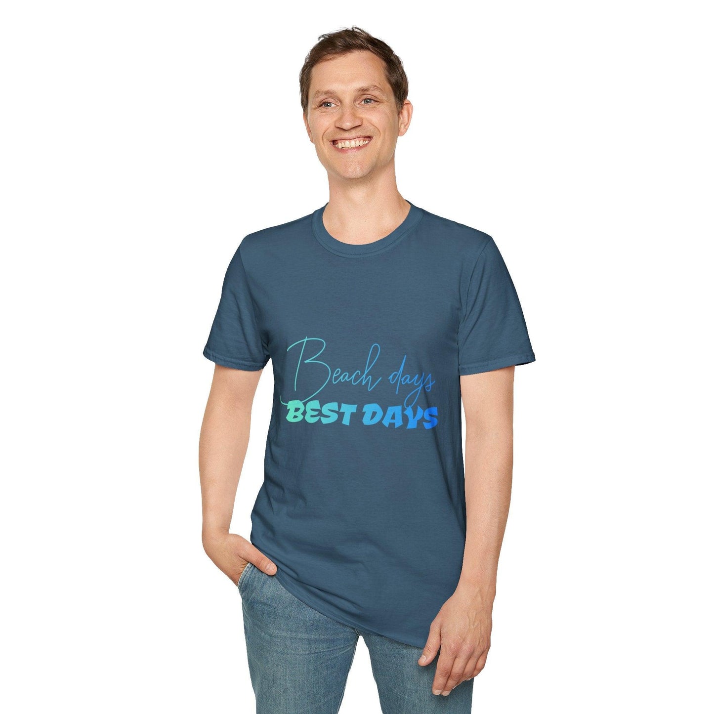 Trendmelo Men's Graphic Tee with Beach Days Best Days Print, Beach T Shirt for Men