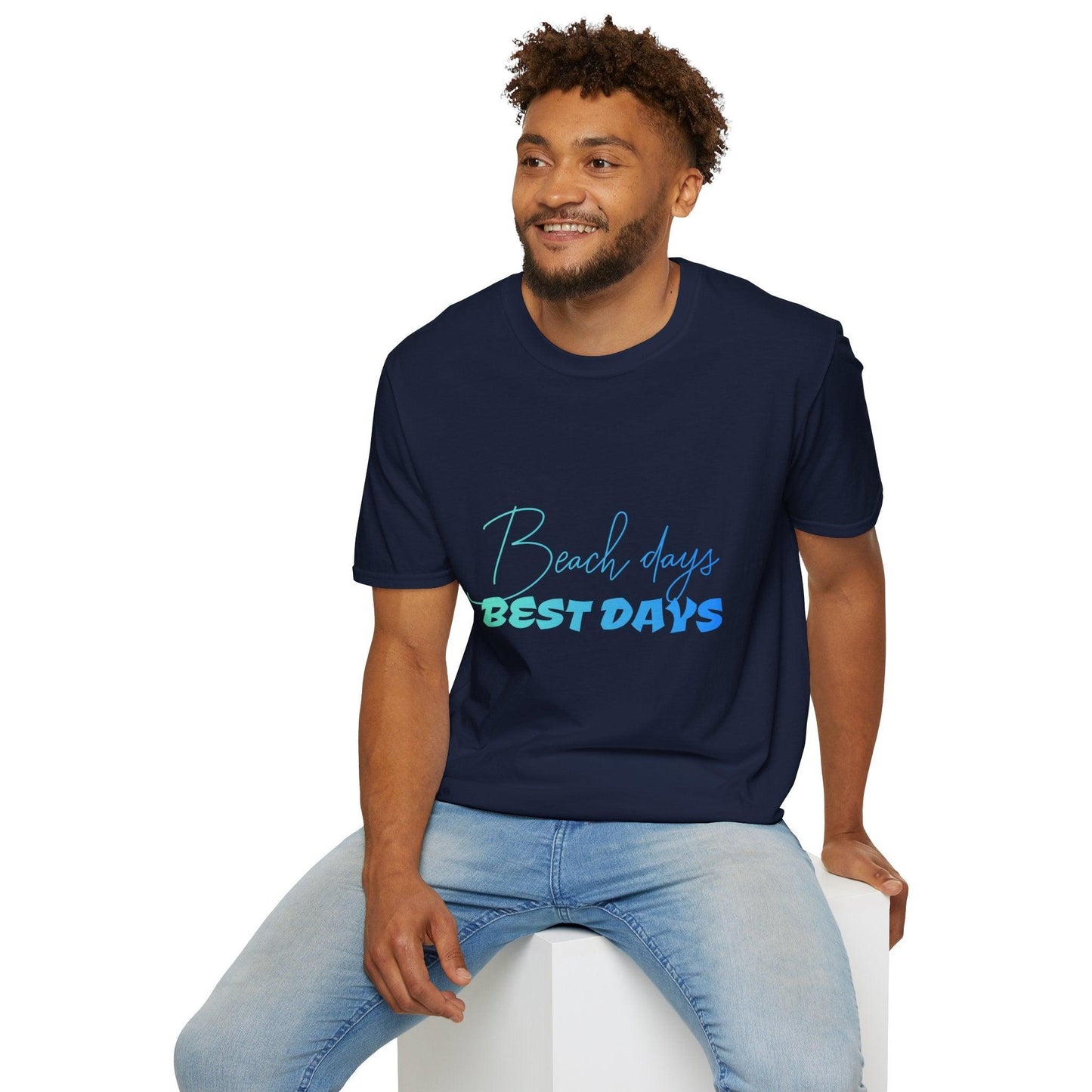 Trendmelo Men's Graphic Tee with Beach Days Best Days Print, Beach T Shirt for Men