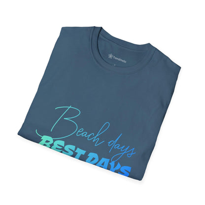 Trendmelo Men's Graphic Tee with Beach Days Best Days Print, Beach T Shirt for Men