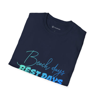 Trendmelo Men's Graphic Tee with Beach Days Best Days Print, Beach T Shirt for Men