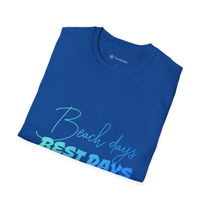 Trendmelo Men's Graphic Tee with Beach Days Best Days Print, Beach T Shirt for Men