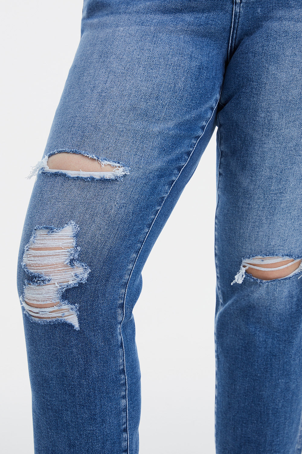 BAYEAS Full Size High Waist Distressed Cat's Whiskers Straight Jeans - TRENDMELO