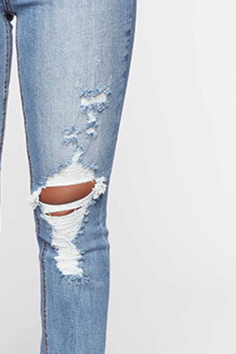 Distressed Slit Jeans - TRENDMELO