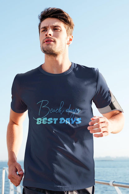 Trendmelo Men's Graphic Tee with Beach Days Best Days Print, Beach T Shirt for Men