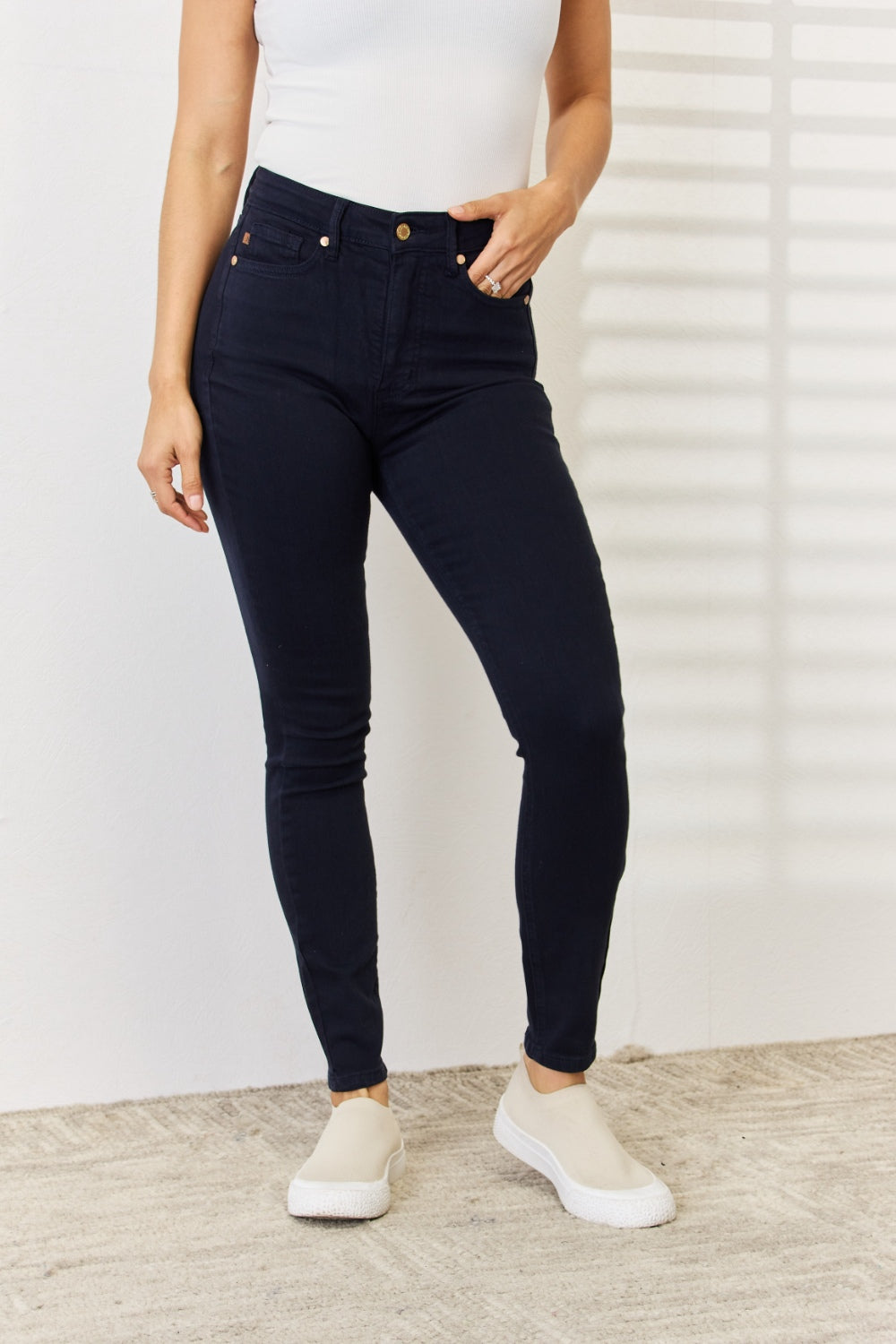 Judy Blue Full Size Garment Dyed Tummy Control Skinny Jeans - TRENDMELO