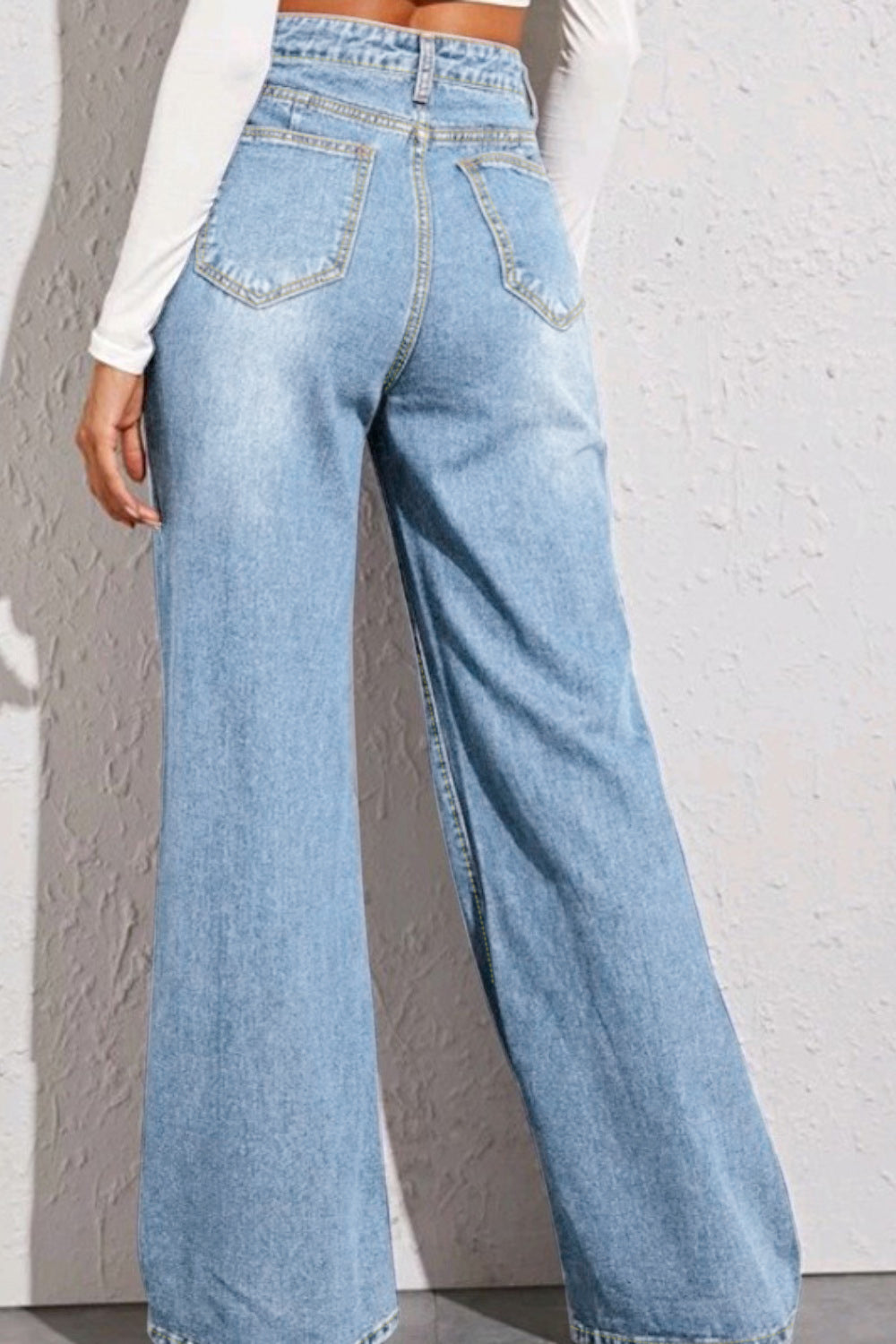 High Waist Wide Leg Jeans - TRENDMELO