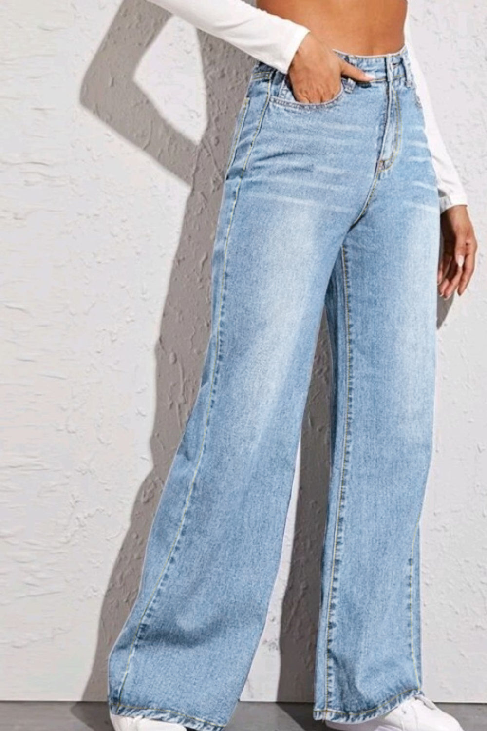 High Waist Wide Leg Jeans - TRENDMELO