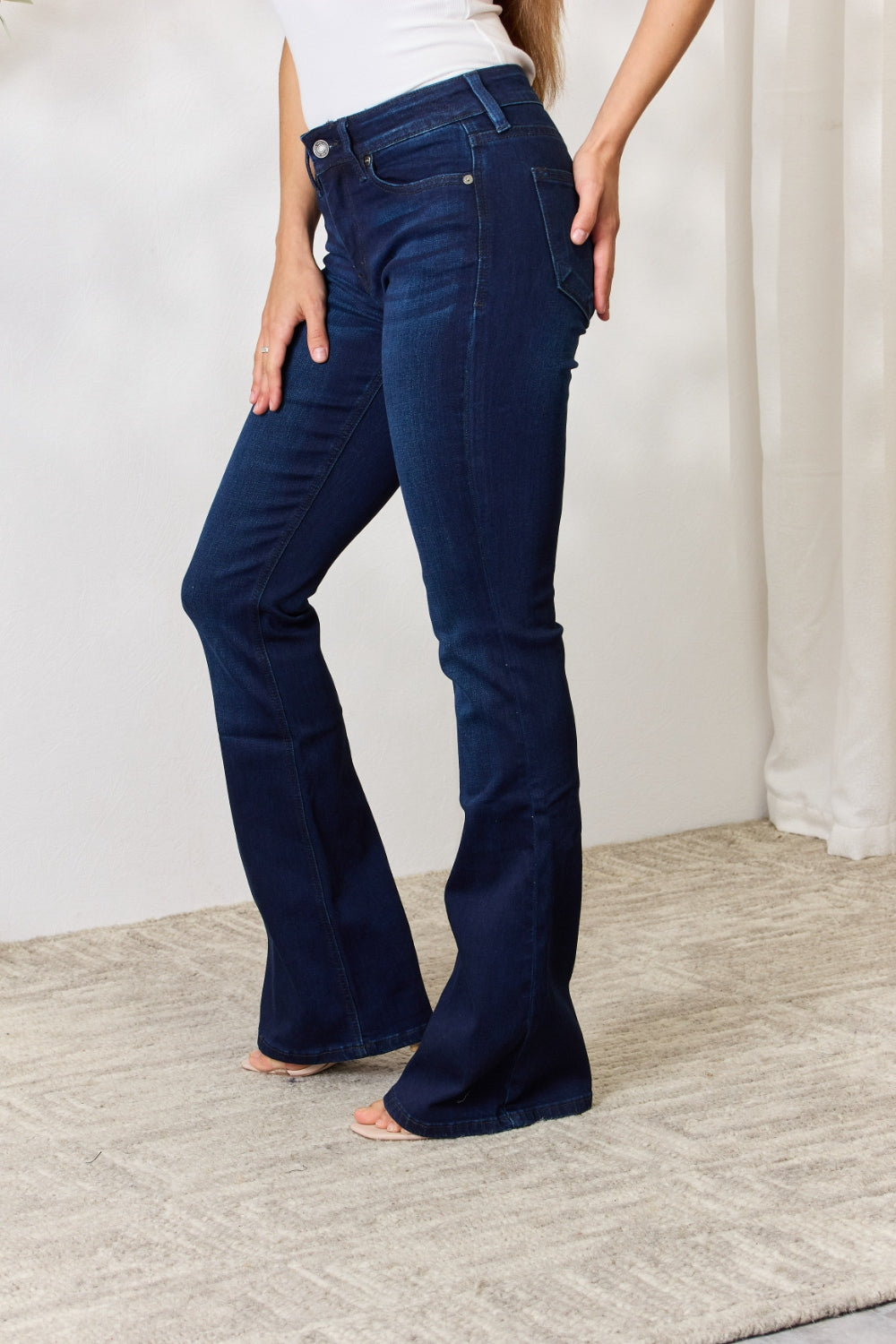 Kancan Full Size Mid Rise Flare Jeans - TRENDMELO