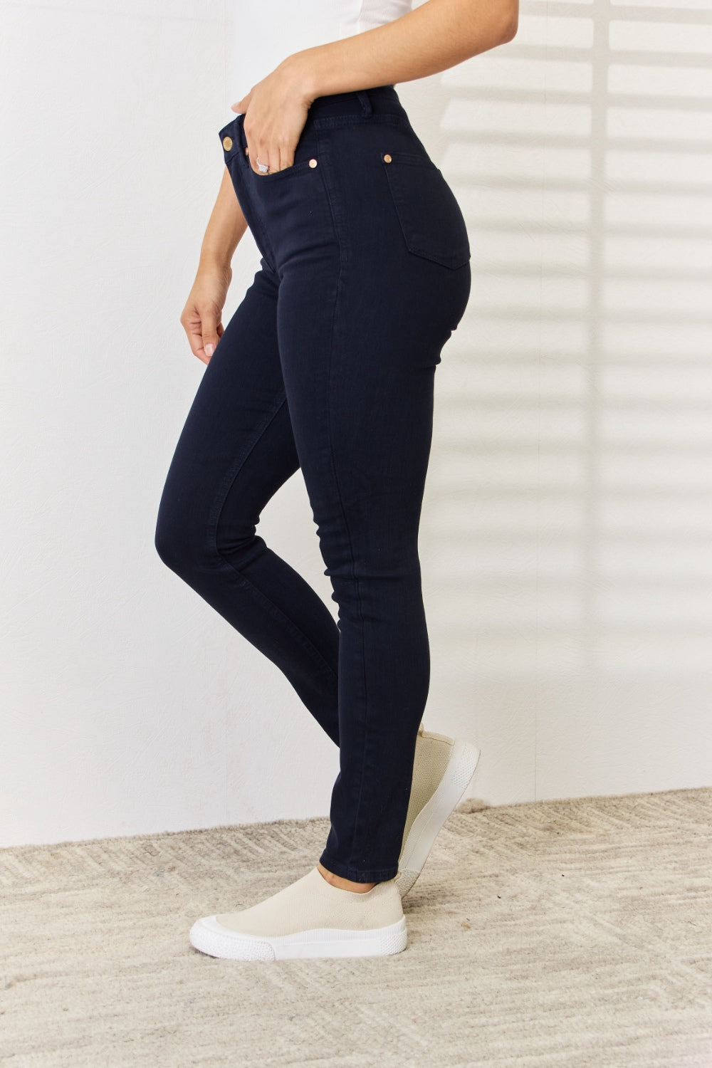 Judy Blue Full Size Garment Dyed Tummy Control Skinny Jeans - TRENDMELO