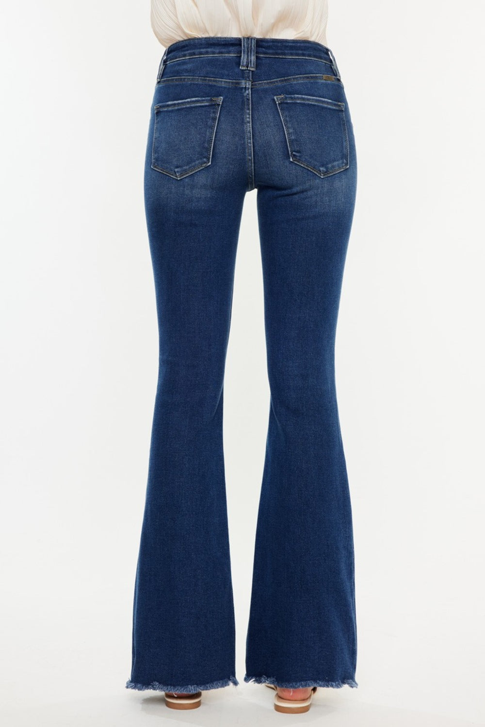 Kancan Cat's Whiskers Raw Hem Flare Jeans - TRENDMELO