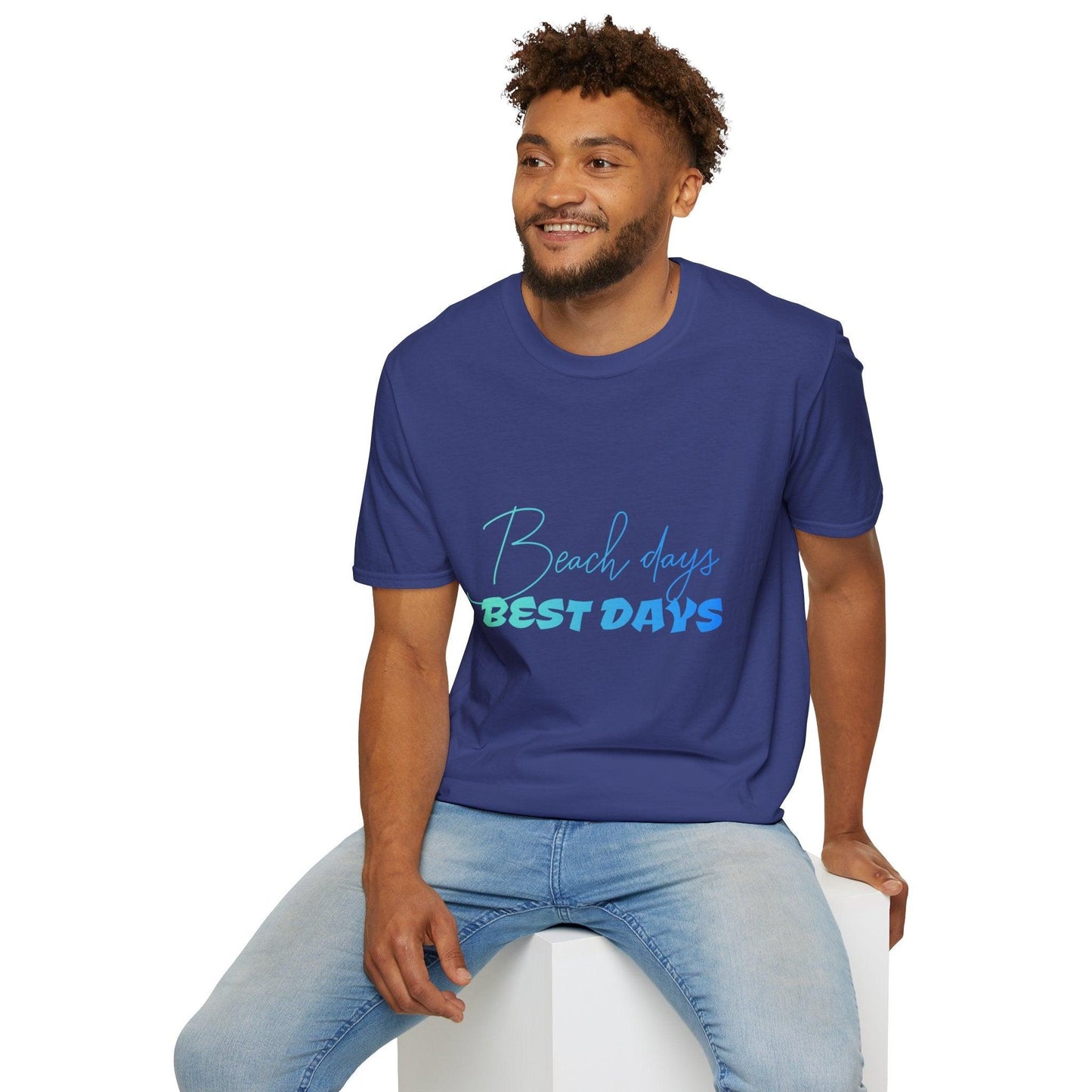 Trendmelo Men's Graphic Tee with Beach Days Best Days Print, Beach T Shirt for Men