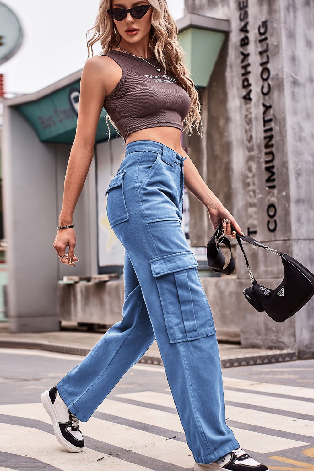 Buttoned High Waist Loose Fit Jeans - TRENDMELO