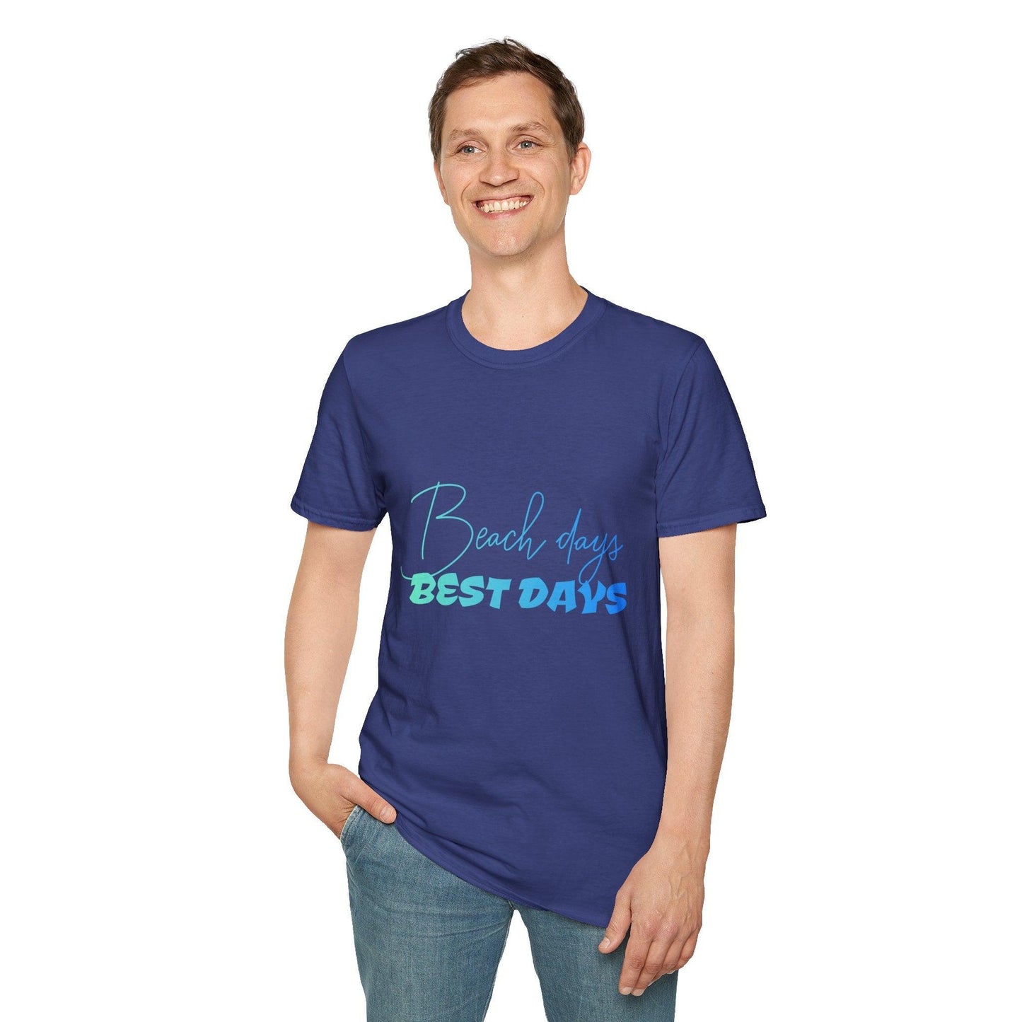 Trendmelo Men's Graphic Tee with Beach Days Best Days Print, Beach T Shirt for Men