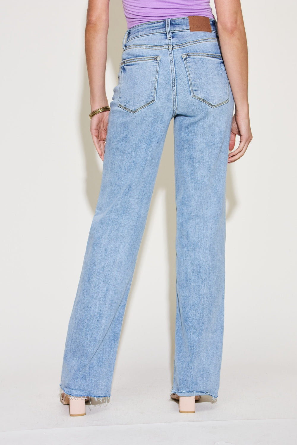 Judy Blue Full Size V Front Waistband Straight Jeans - TRENDMELO