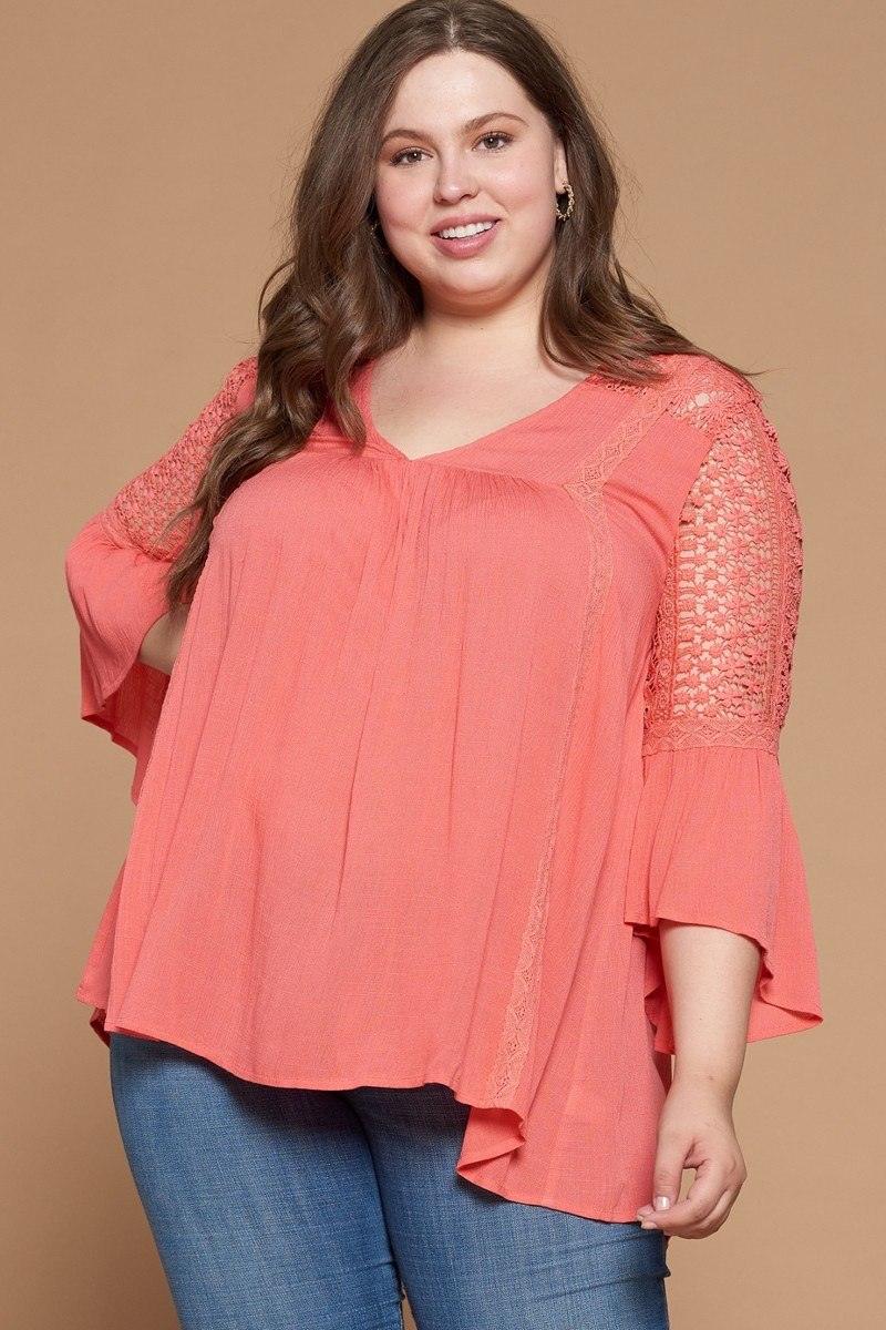 Solid Woven Babydoll Blouse