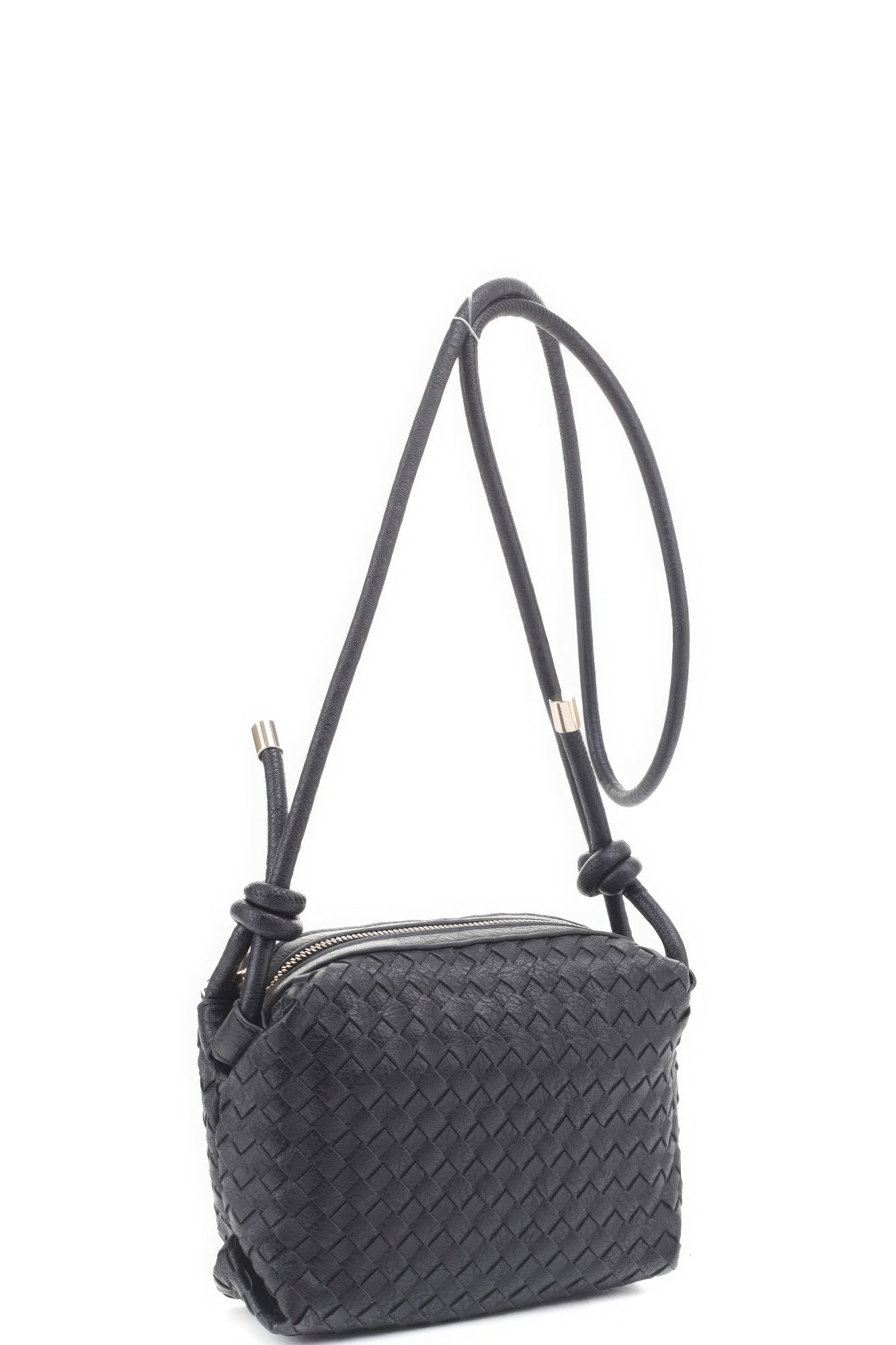 Trendmelo Braid Texture Zipper Crossbody Bag