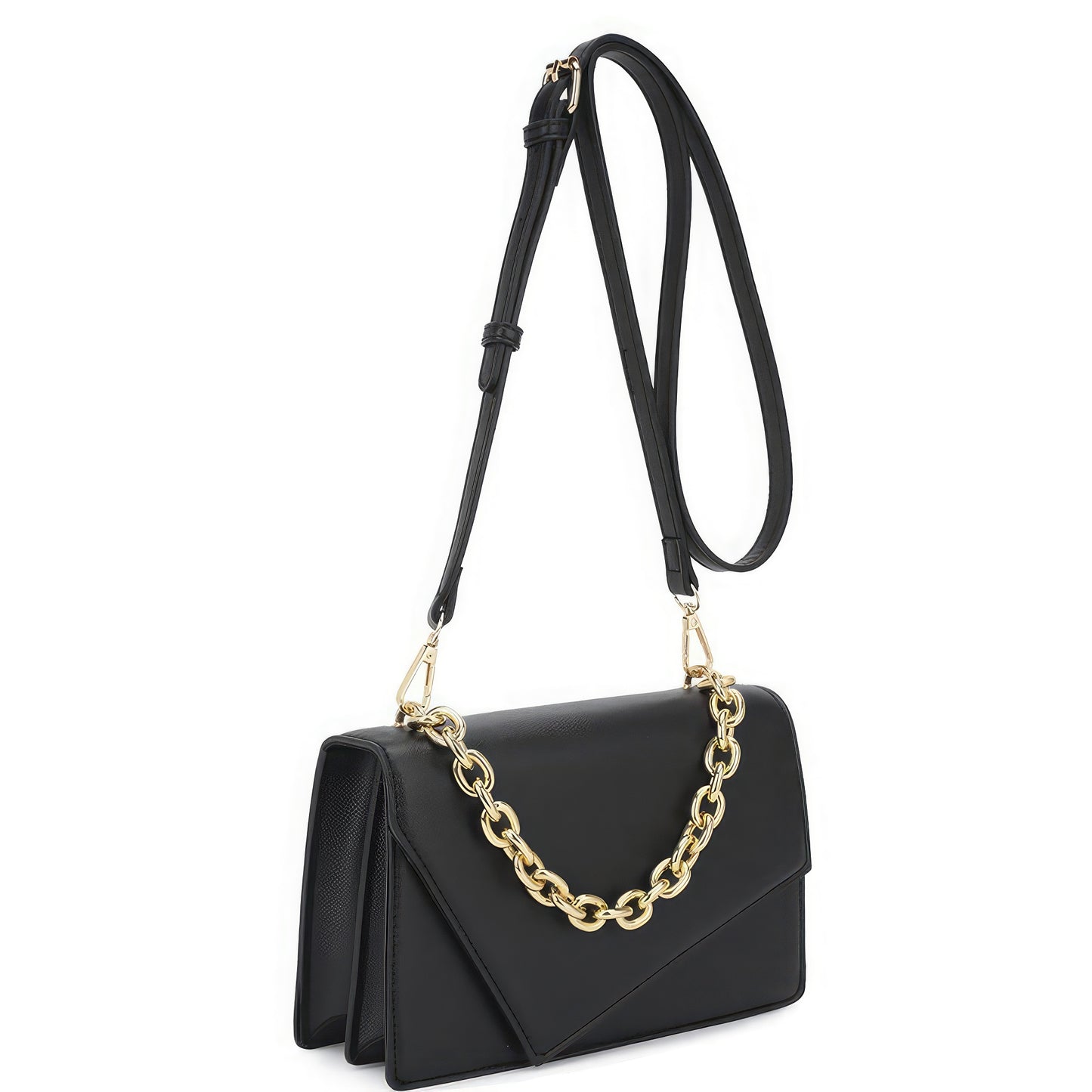 Trendmelo Smooth Plain Chain Link Crossbody Bag