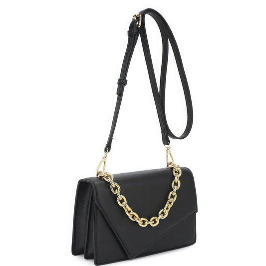 Trendmelo Smooth Plain Chain Link Crossbody Bag