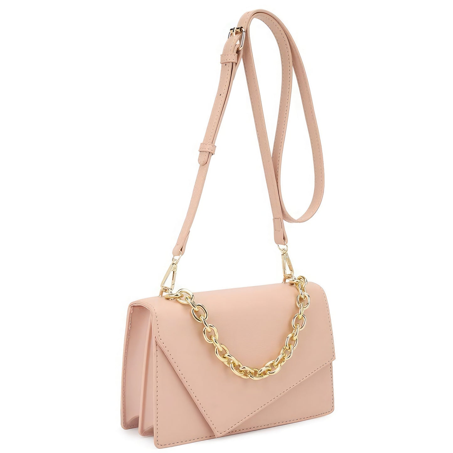 Trendmelo Smooth Plain Chain Link Crossbody Bag