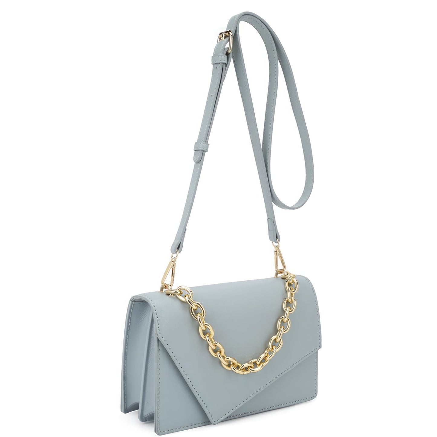 Trendmelo Smooth Plain Chain Link Crossbody Bag