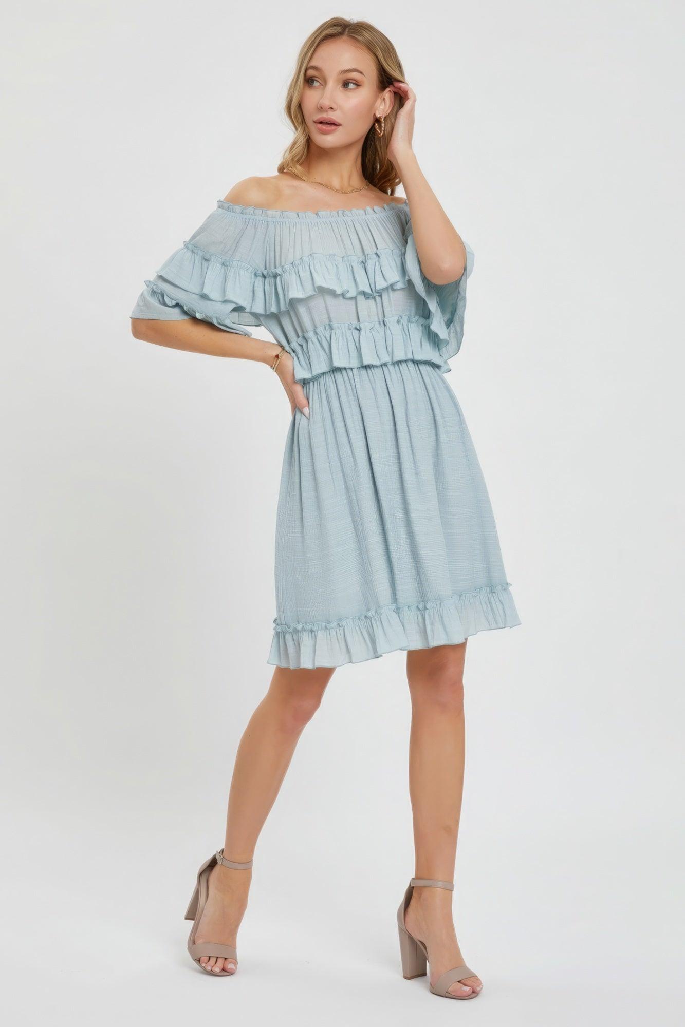 Trendmelo Off Shoulder Ruffle Dress