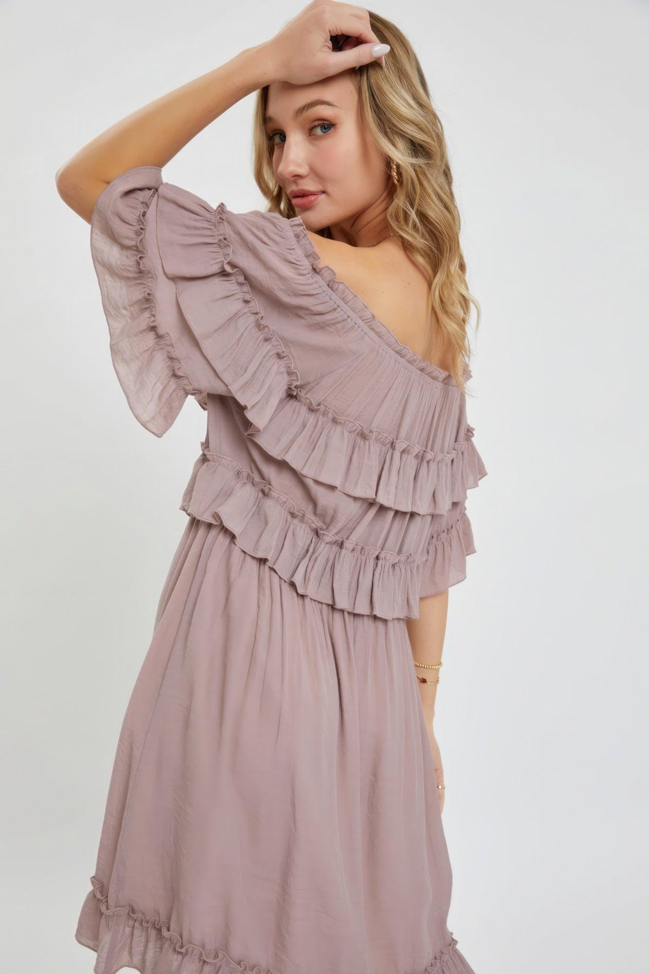 Trendmelo Off Shoulder Ruffle Dress