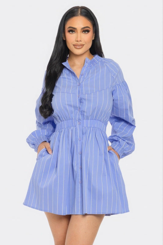 Trendmelo Striped Mini Dress for Women